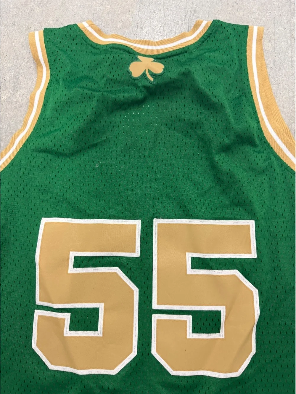 adidas Boston Celtics #55 St. Patrick’s Day Gold Trim Jersey